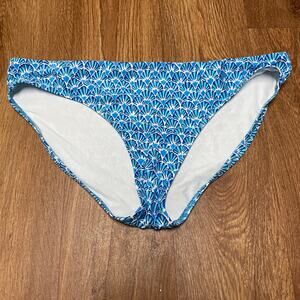 Helen Jon Womens Blue White Hipster Bikini Brief Swim Bottom Size Large